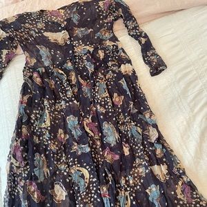 Vintage maxi peasant dress with angels!